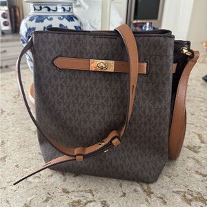 Michael Kors Dark Brown Monogram Shoulder Bag